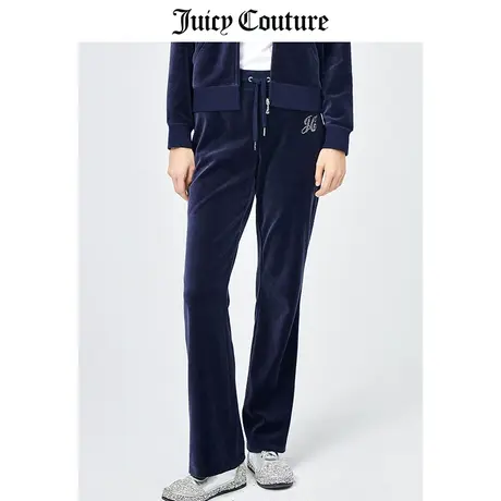 Juicy Couture橘滋天鹅绒休闲裤女春季新款美式宽松微喇阔腿长裤图片