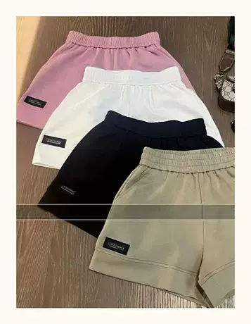 短裤女薄款阔腿运动裤高腰2023新款夏季宽松小个子松紧腰休闲裤图片