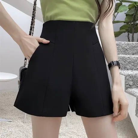 高腰阔腿短裤女2023夏季新款韩版时尚宽松显瘦a字西装休闲裤外穿图片