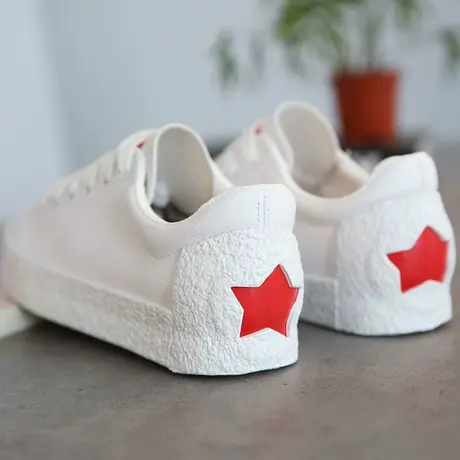 杜熙春秋季新款厚底个性小白鞋女鞋韩版皮面百搭时尚板鞋帆布鞋女商品大图