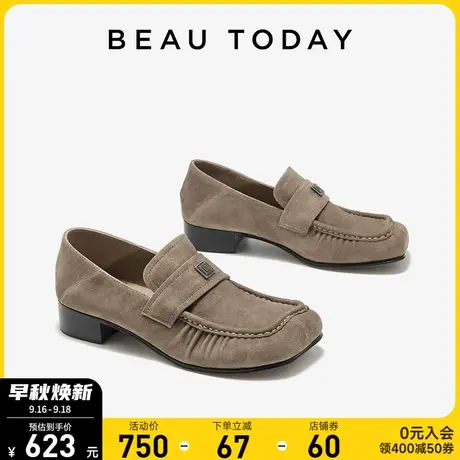 BeauToday鞋子女2023新款BT新款单鞋透气女鞋夏英伦小皮鞋女秋季商品大图