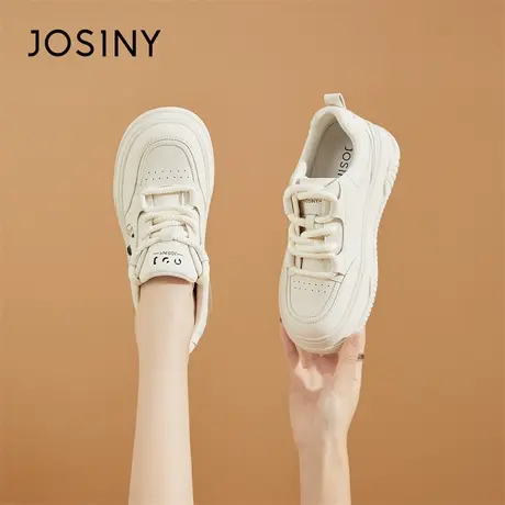 Josiny/卓诗尼厚底板鞋2024新款春季百搭舒适低帮休闲运动熊猫鞋商品大图
