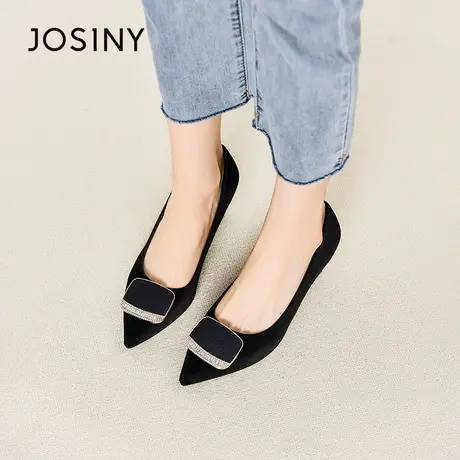 Josiny/卓诗尼高跟鞋2023秋季新款尖头浅口细跟配裙子气质妈妈鞋图片