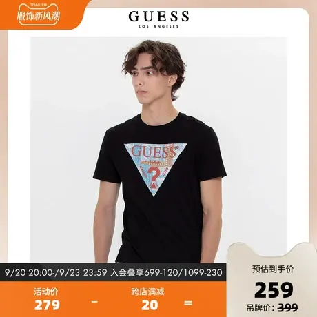 GUESS23新男士时尚潮流倒三角LOGO圆领短袖T恤-M3YI69K9RM1图片