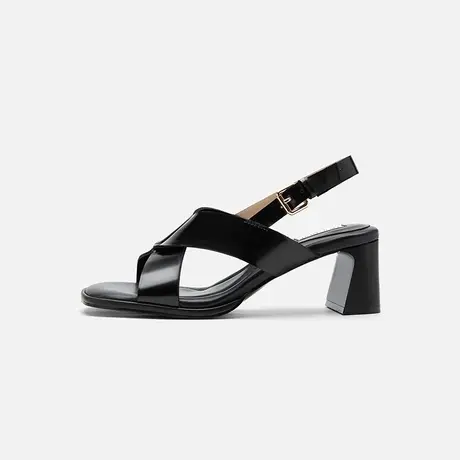 Nine West/玖熙2025夏季新款时装凉鞋女方头一字扣带粗跟高跟女鞋图片