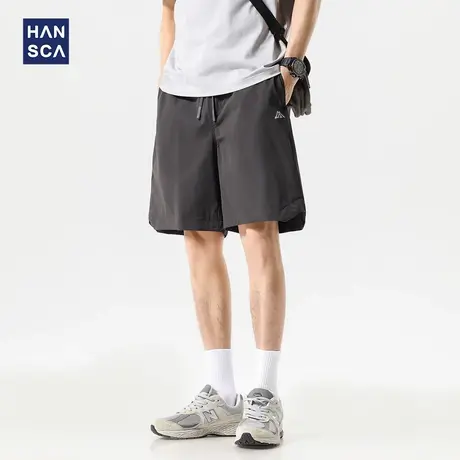 hansca超薄0压四面弹冰丝短裤男夏季速干凉感透气休闲运动五分裤商品大图