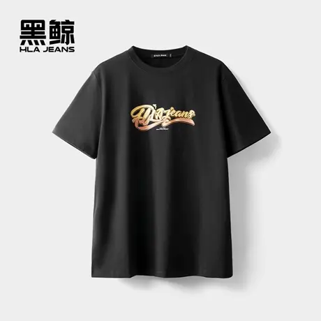 海澜之家旗下黑鲸时尚印花短袖T恤男2025年夏季新品短t一款多色商品大图