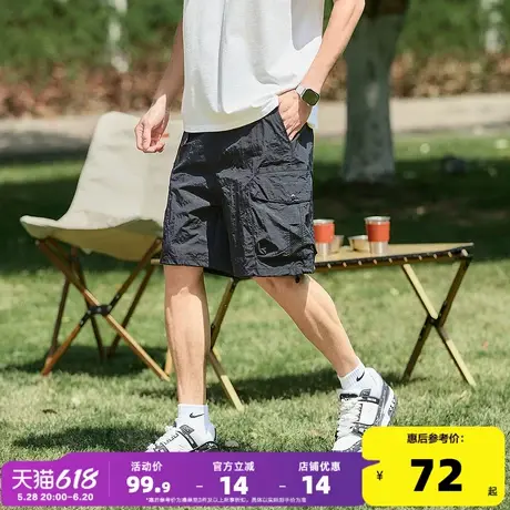 唐狮25夏季新款休闲短裤男宽松工装设计直筒五分裤抽绳运动中裤pc商品大图