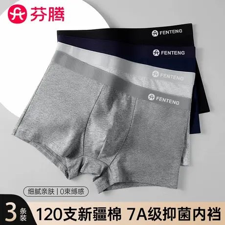 芬腾男士纯棉内裤2025新款夏季薄款男款青少年男生四角平角短裤头商品大图