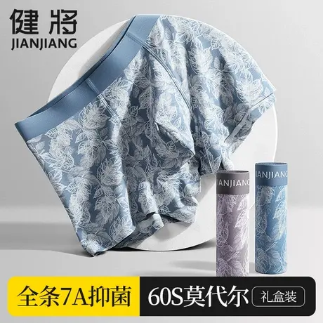 健将男士内裤男式莫代尔平角裤纯棉抗菌四角短裤男生青年运动底裤商品大图