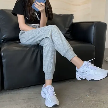 运动裤女裤宽松束脚春秋季薄款高腰显瘦夏季休闲哈伦卫裤子ins潮商品大图