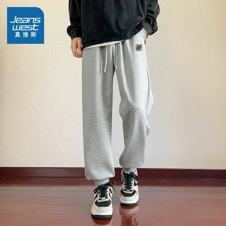 JR真维斯男装美式休闲束脚裤 2025秋季新品男款宽松长裤运动卫裤商品大图