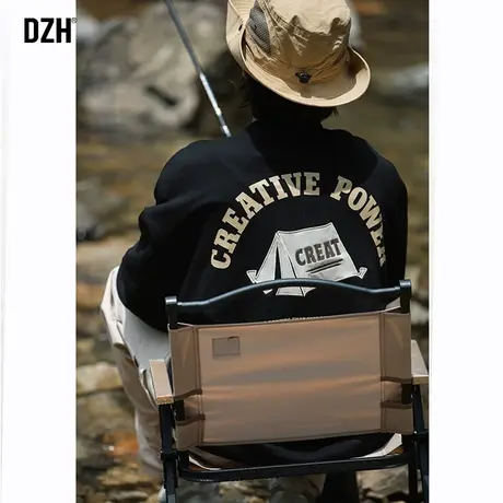 男士重磅卫衣男秋季户外露营情侣外套男款质感刺绣圆领长袖上衣服商品大图