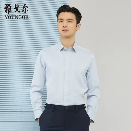 雅戈尔奥莱 商场同款男士长袖衬衫秋季新款官方商务休闲免烫衬衫商品大图