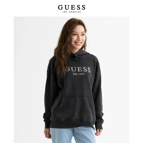 GUESS23 新款秋无性别灰色运动oversize休闲连帽卫衣-M3PP35K2Q40图片