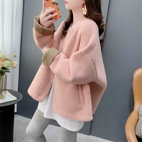 欧洲站羊羔毛皮毛一体外套女2023冬季新款宽松显瘦超好看加厚上衣图片