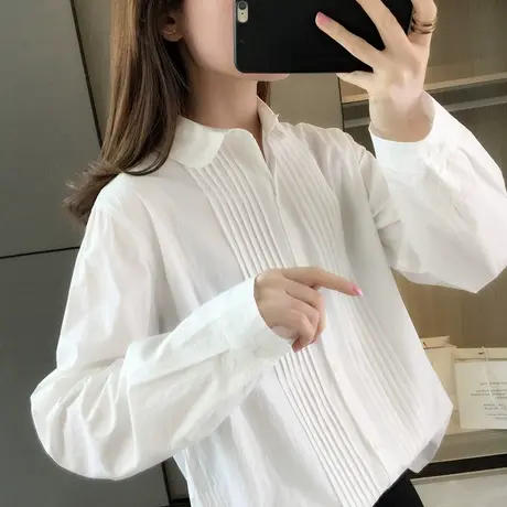 春季白衬衫女设计感小众新款春秋长袖上衣女士衬衣小清新百搭商品大图