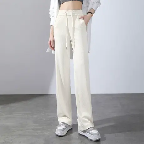 垂顺显瘦直筒裤休闲裤女2023新款春季高腰阔腿裤百搭气质减龄长裤商品大图
