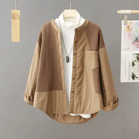 2024冬季新款高级感夹棉外套女棉衣菱格加厚好看派克棒球服薄棉袄图片