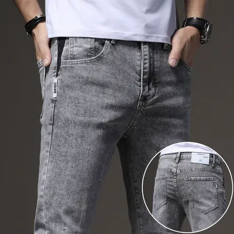 男士高端复古牛仔长裤子直筒宽松休闲2024年新款春秋款男裤秋冬款商品大图
