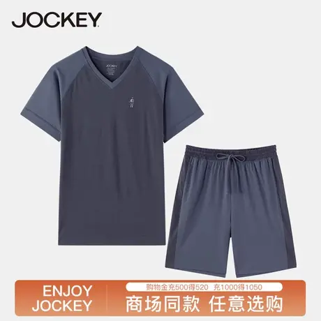 Jockey男士家居服套装莫代尔睡衣圆领简约可外穿T恤五分裤居家服图片