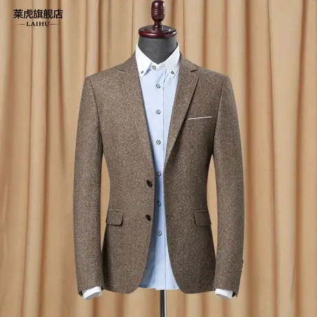 休闲西装男士外套秋冬新款韩版帅气英伦时尚小西装男修身单件上衣商品大图