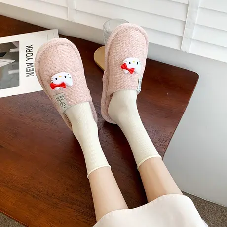 卡通居家棉拖鞋女秋冬ins风少女心可爱学生包头防滑保暖毛绒2023商品大图