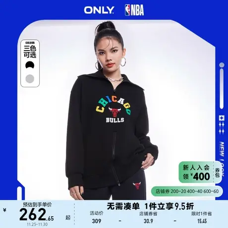 ONLY奥莱2023夏季新款NBA联名款落肩字母印花宽松卫衣商品大图