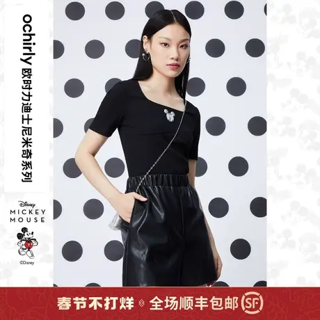 【新降】迪士尼米奇系列欧时力短袖t恤新款秋装辣妹短上衣小个子商品大图