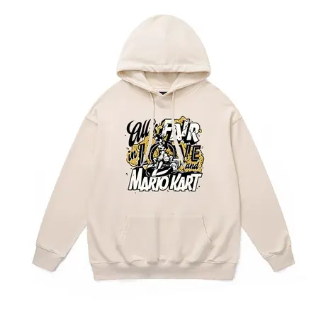 韩版hiphop帽衫卫衣潮牌美式做旧马里奥印花春秋薄款百搭连帽外套商品大图