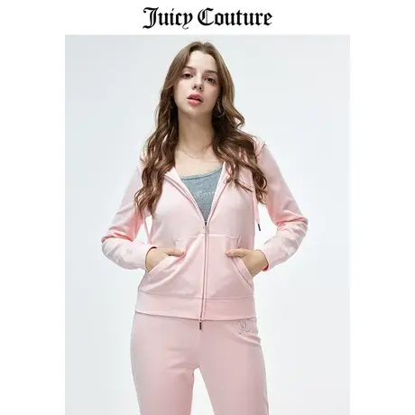 Juicy Couture橘滋外套女春季新款美式轻奢运动休闲天鹅绒夹克商品大图