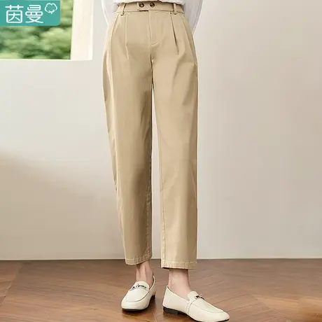 茵曼休闲哈伦牛仔裤子女2024年春季新款宽松显瘦九分萝卜裤纯棉图片