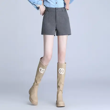 2023秋季新款时尚阔腿裤高腰显瘦短裤韩版直筒裤宽松百搭休闲裤女商品大图