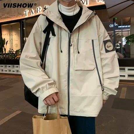 VIISHOW外套男春秋户外爬山美式潮牌宽松高级感冲锋夹克山系夹克商品大图