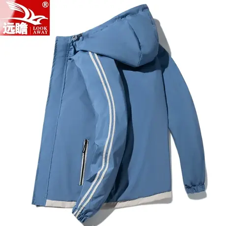 外套男春秋款休闲运动防风上衣潮牌痞帅男装2023新款连帽工装夹克商品大图