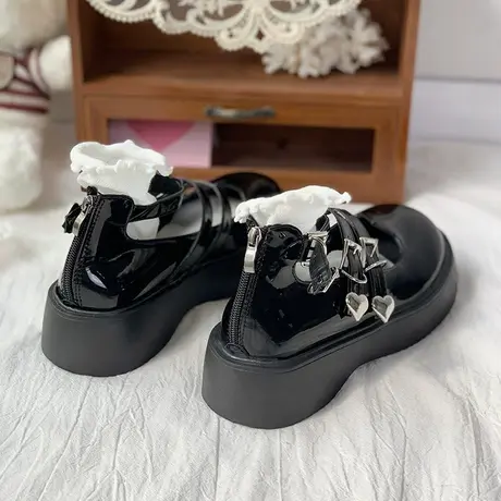 洛丽塔小皮鞋女春季2023新款日系原宿复古jk鞋子大头松糕厚底单鞋图片