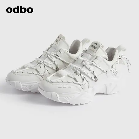 odbo/欧迪比欧原创设计厚底老爹鞋女新款百搭真皮运动休闲鞋图片