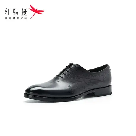 红蜻蜓婚鞋商场专柜同款春秋新款正装皮鞋男新郎结婚鞋男士皮鞋图片