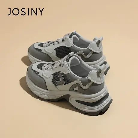 Josiny/卓诗尼老爹鞋女2024新款春季复古厚底显脚小休闲运动鞋子商品大图
