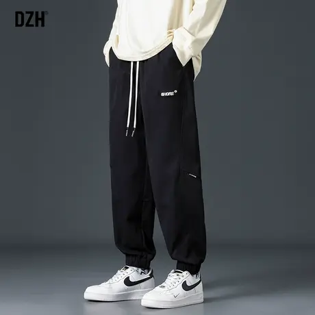 男士黑色束脚裤子男秋季宽松工装裤休闲裤2023新款美式运动裤长裤商品大图