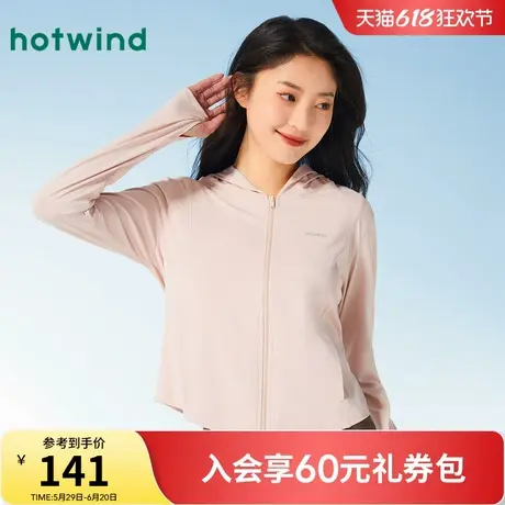 热风黑色修身防晒衣2025年夏季新款女士原纱薄款防晒服凉感防晒服商品大图