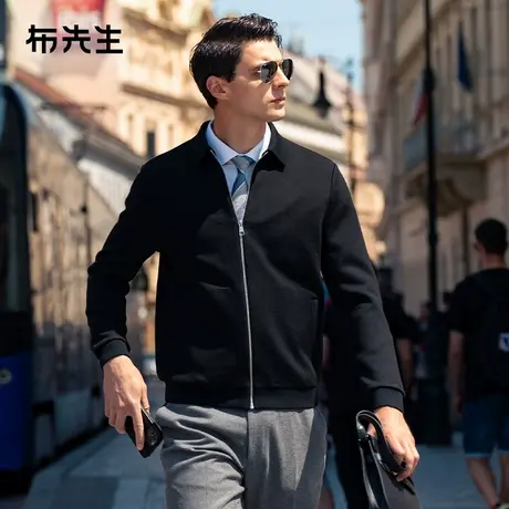 【行政夹克】MrBu布先生拉链翻领商务羊毛外套男春秋双侧口袋保暖图片