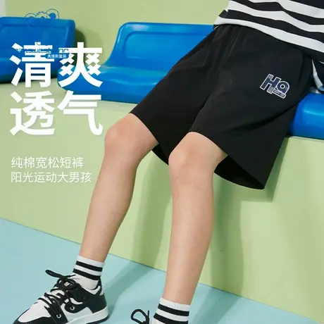 JU真维斯男装2024夏季新款 男童个性印花透气纯棉舒适五分短裤商品大图