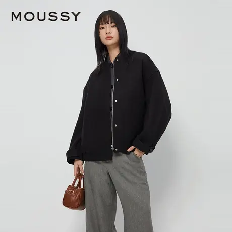 MOUSSY 夏季新品老钱静奢风廓形毛呢夹克外套女010HAJ30-1401图片