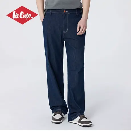 Lee Cooper/李库珀 水洗阔腿牛仔裤子男夏季透气休闲百搭直筒长裤商品大图