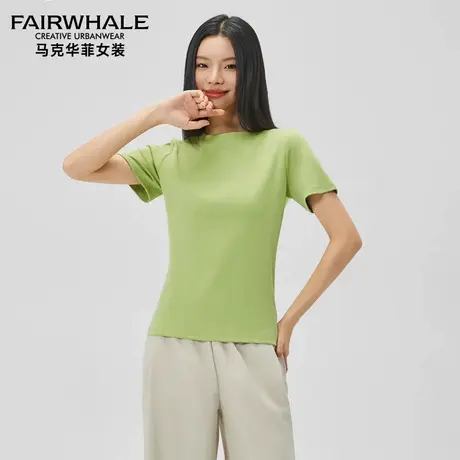 【清仓特价爆款福利品捡漏】马克华菲圆领短袖T恤女2025夏季新款图片