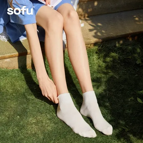 sofu全棉袜子女夏季薄款吸汗防臭短袜夏天透气女士短筒袜低帮无骨商品大图