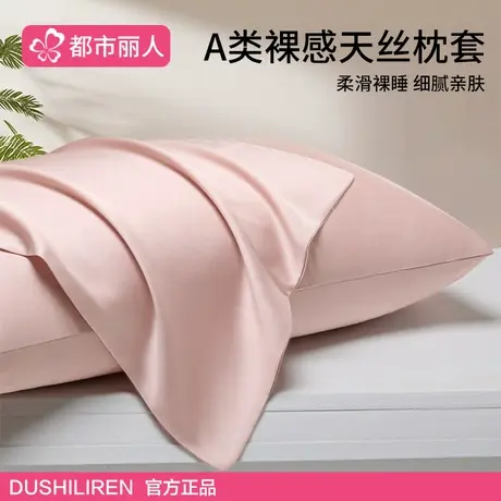 A类天丝夏季枕套双面真丝一对装高支冰丝整套48x74cm轻奢夏天凉感商品大图