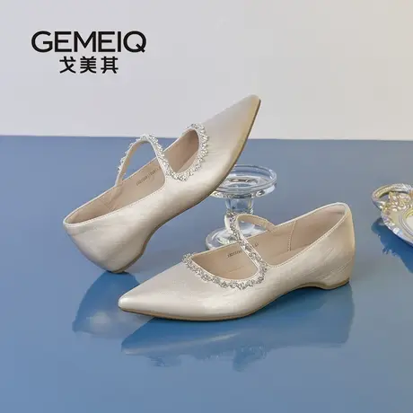 戈美其女鞋2025新款秋季法式配裙子时尚高跟鞋细跟单鞋女尖头鞋子图片