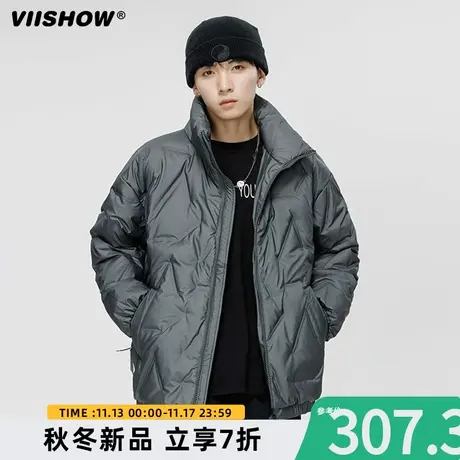 VIISHOW冬季简约立领羽绒服男生日系潮牌宽松加厚保暖防寒潮外套图片